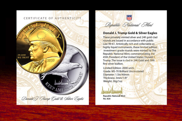 2020 Trump Gold Eagle Certificate