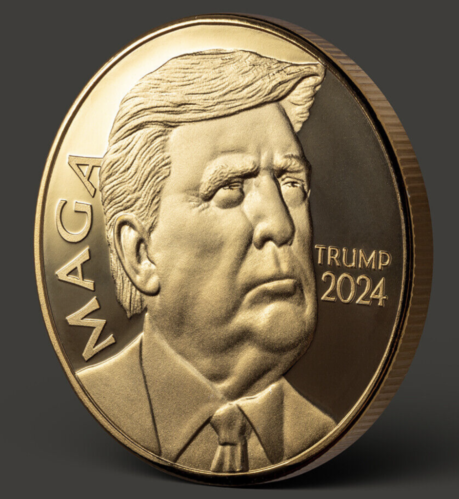 Trump 2024 Gold Gilded MAGA Coin